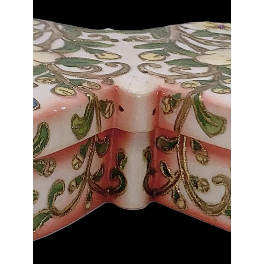 1915 Butterfly Shape‎ Nippon Gold Cloisonne Enameled Jewelry Trinket Box